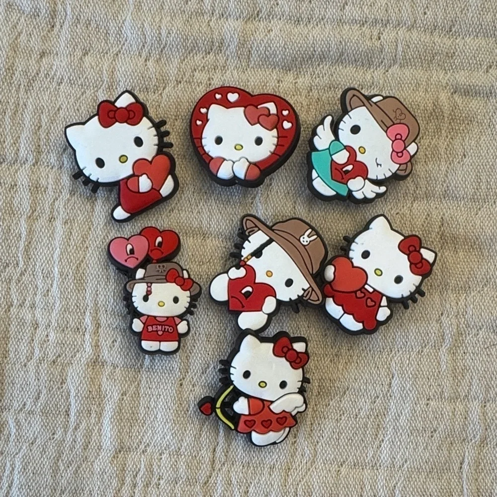 Valentines Day Hello Kitty Shoe Charms Set of 7